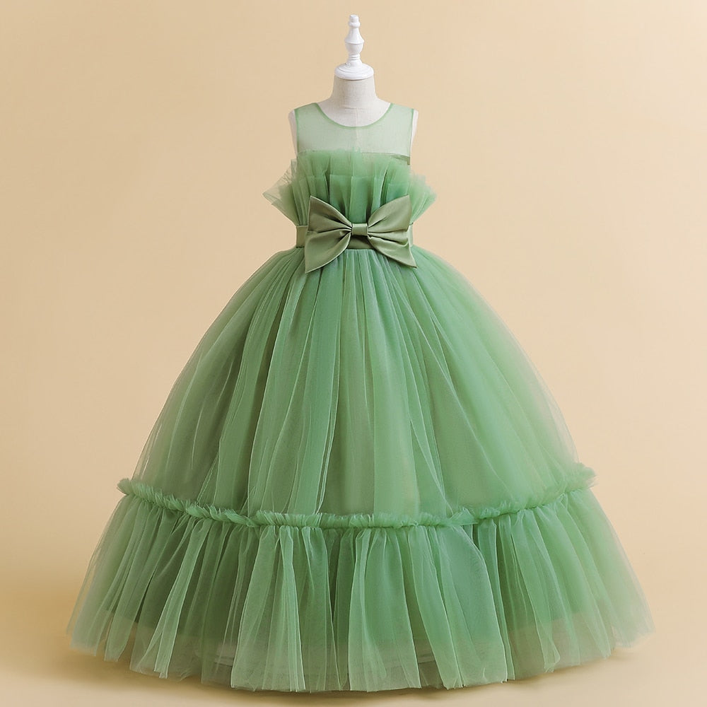 Robe de Soirée A-Line/Princesse Sans Manches, Longueur Au Sol, avec Nœud