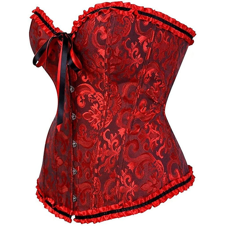 Corsets Pour Femmes Avec Contrôle De L'Abdomen, Jacquard Abstrait, Fleurs, Crochets Et Œillets Pour Mariage, Fête Et Anniversaire