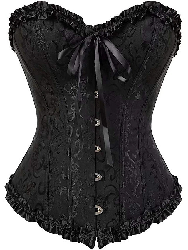 Corsets Pour Femmes Avec Contrôle De L'Abdomen, Jacquard Abstrait, Fleurs, Crochets Et Œillets Pour Mariage, Fête Et Anniversaire