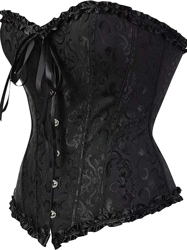 Corsets Pour Femmes Avec Contrôle De L'Abdomen, Jacquard Abstrait, Fleurs, Crochets Et Œillets Pour Mariage, Fête Et Anniversaire