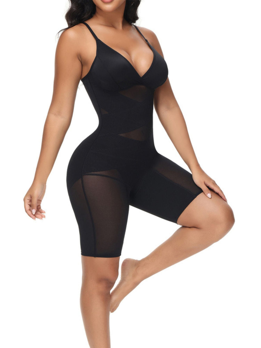 Sous-Vêtement Gainant Taille Haute en Polyester Décontracté/Classique à Fines Bretelles