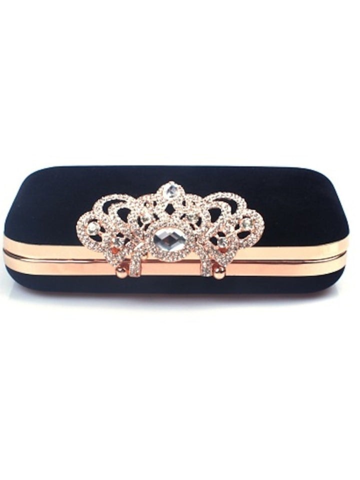 Pochettes en Velours Bordeaux Rétro Élégantes avec Strass