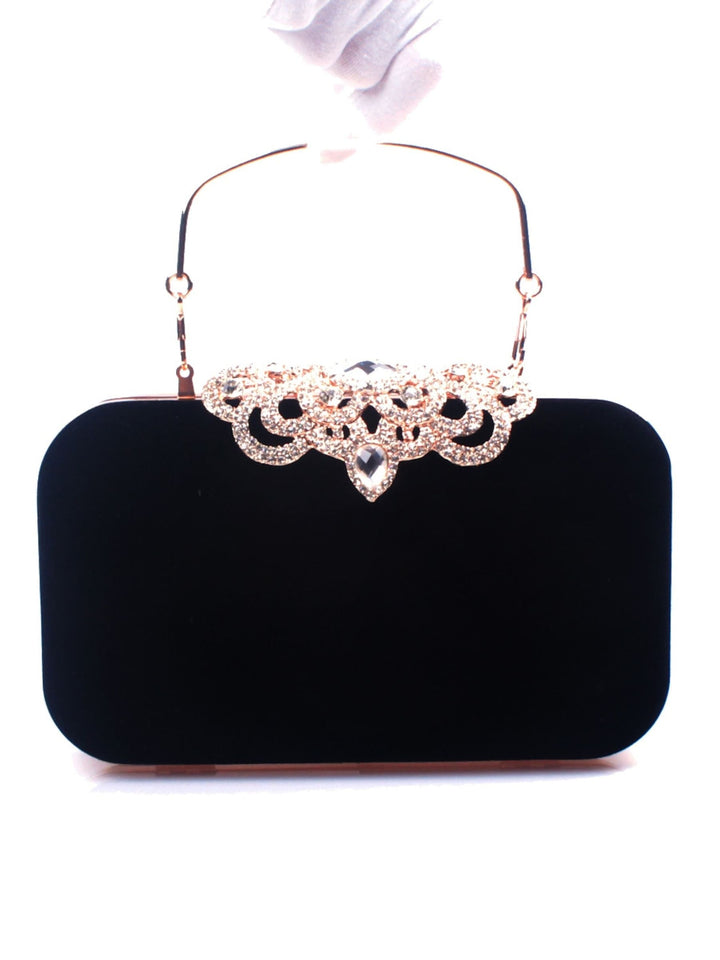 Pochettes en Velours Bordeaux Rétro Élégantes avec Strass