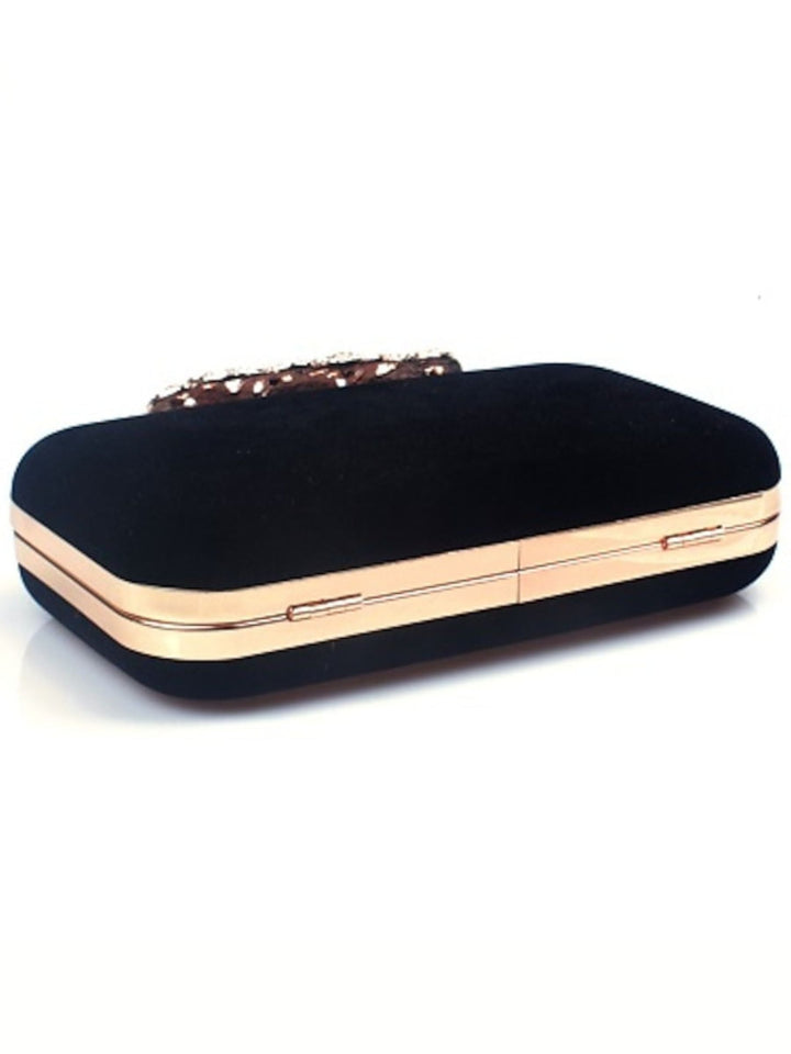 Pochettes en Velours Bordeaux Rétro Élégantes avec Strass