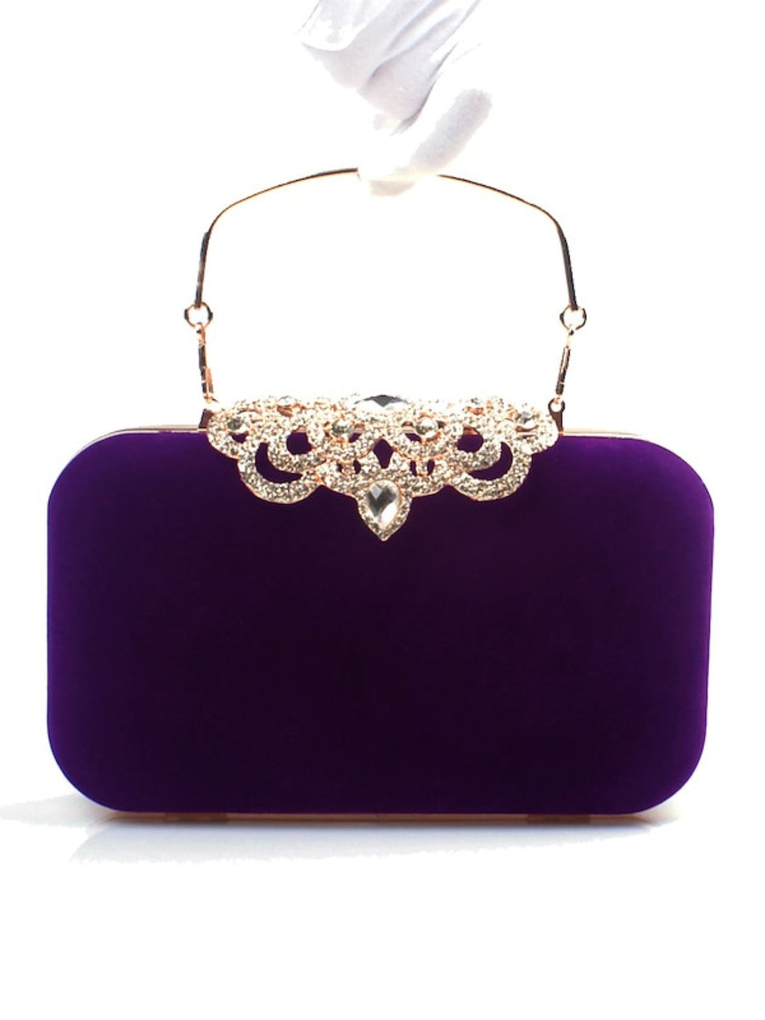 Pochettes en Velours Bordeaux Rétro Élégantes avec Strass