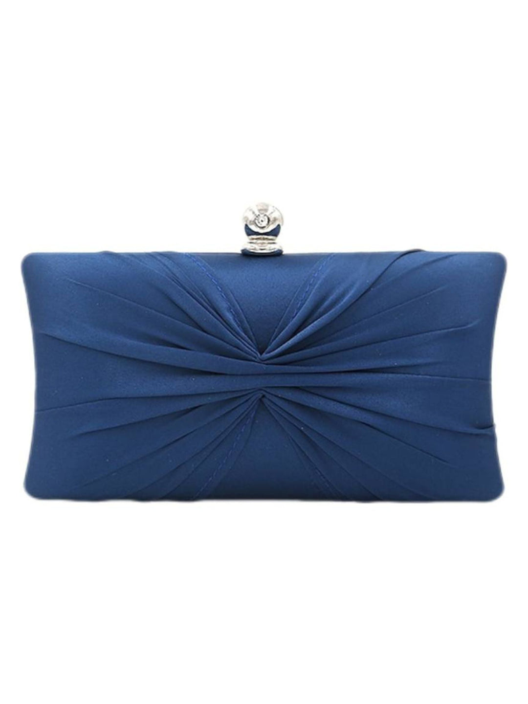 Pochette Élégante à Volants avec Chaîne en Or Satiné et Fermoir en Cristal