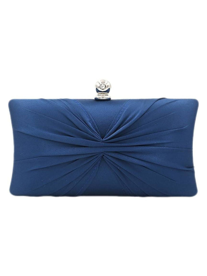 Pochette Élégante à Volants avec Chaîne en Or Satiné et Fermoir en Cristal