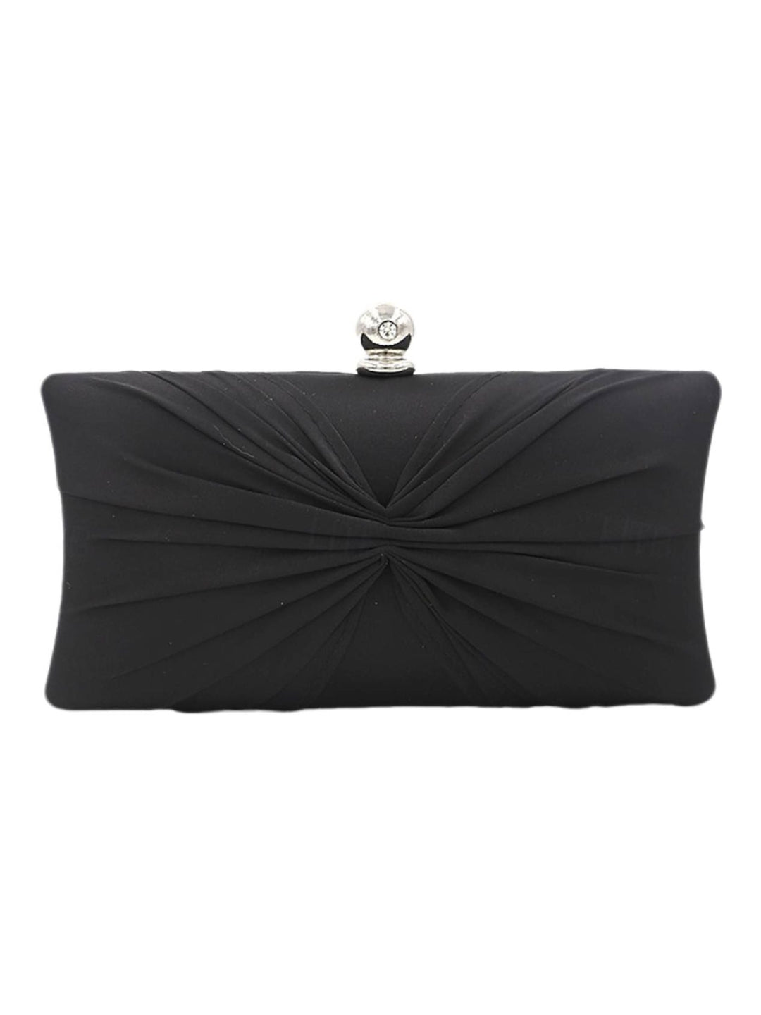Pochette Élégante à Volants avec Chaîne en Or Satiné et Fermoir en Cristal