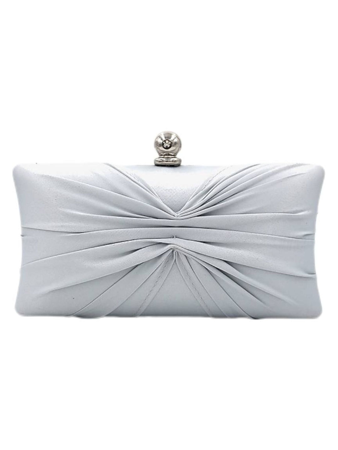 Pochette Élégante à Volants avec Chaîne en Or Satiné et Fermoir en Cristal