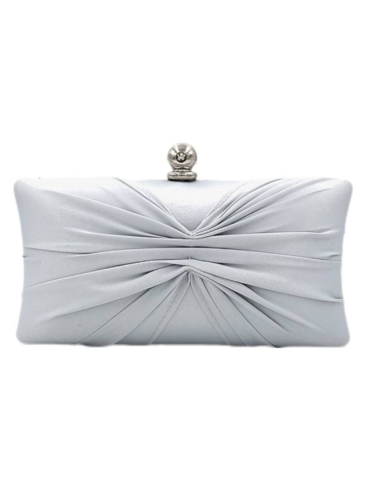 Pochette Élégante à Volants avec Chaîne en Or Satiné et Fermoir en Cristal