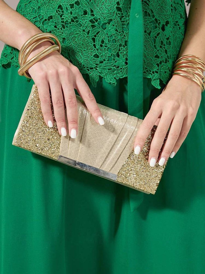 Pochette de Soirée Élégante et Scintillante en Or avec Paillettes