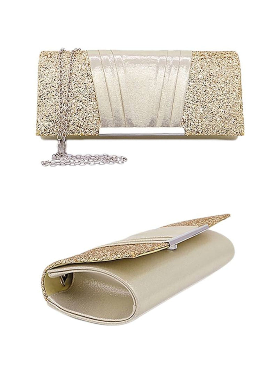 Pochette de Soirée Élégante et Scintillante en Or avec Paillettes