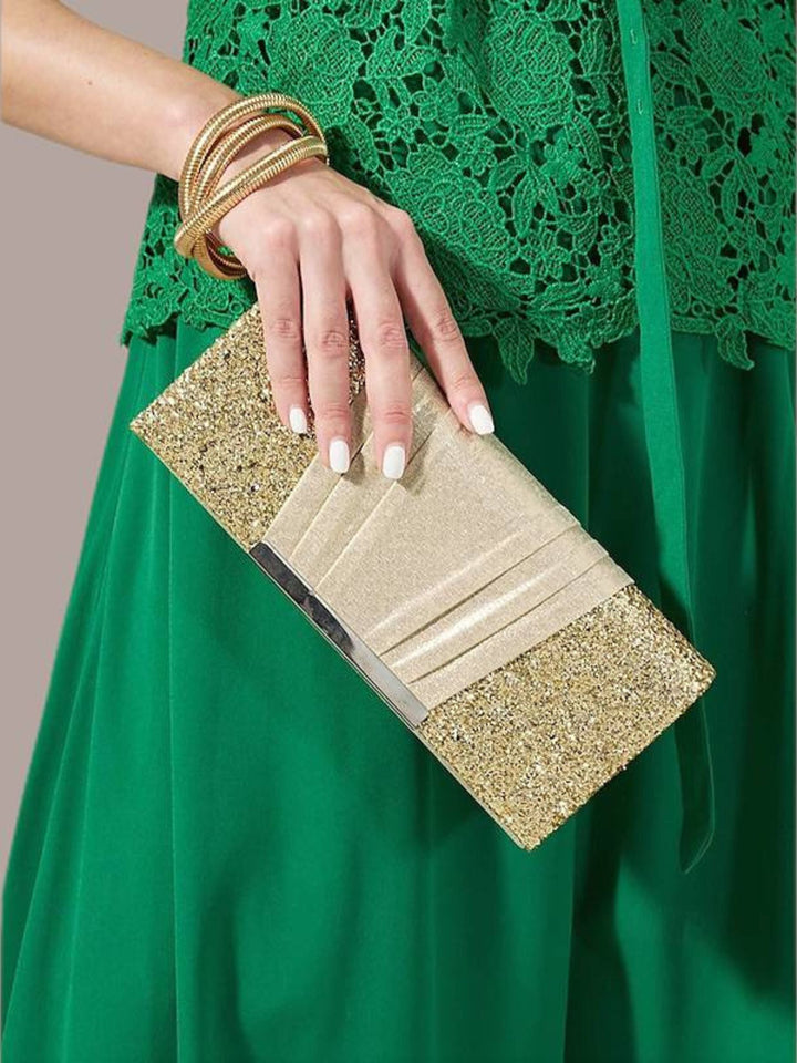 Pochette de Soirée Élégante et Scintillante en Or avec Paillettes