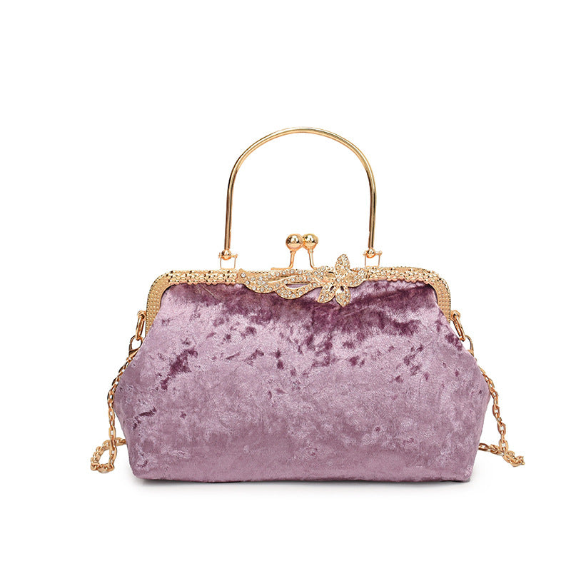 Pochette de Soirée Haut de Gamme en Velours Bordeaux Raffinée