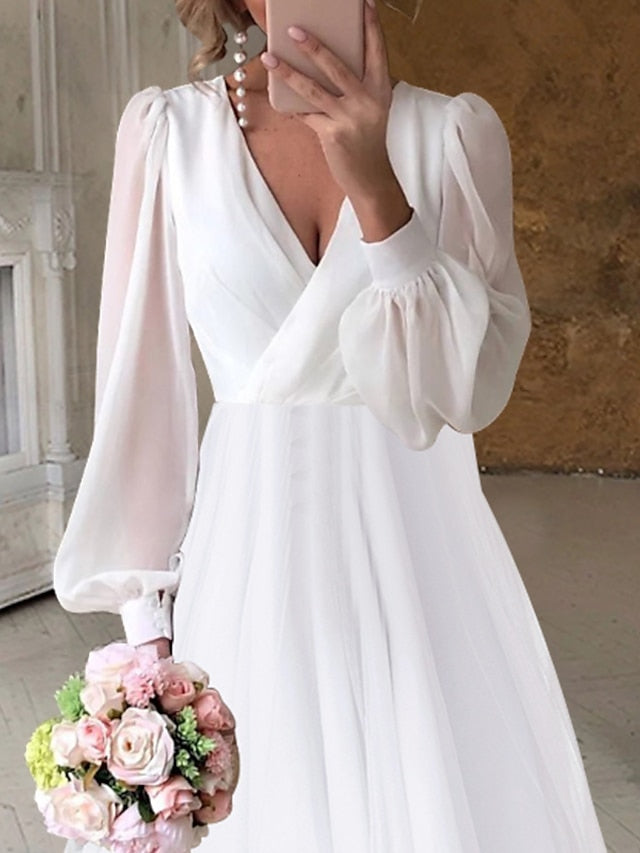 Forme Princesse Col en V Asymétrique Robe de mariée