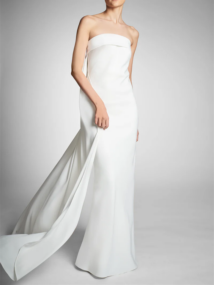 Robe de Mariée Fourreau/Colonne Sans Manches avec Nœud Papillon