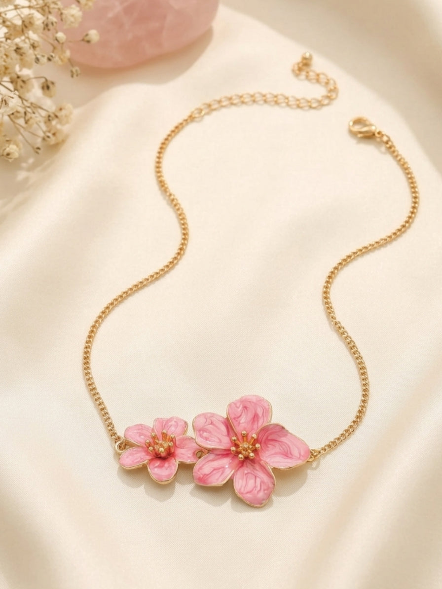 Collier Chaîne Floral Baroque Élégant pour Mariée et Demoiselle d'Honneur