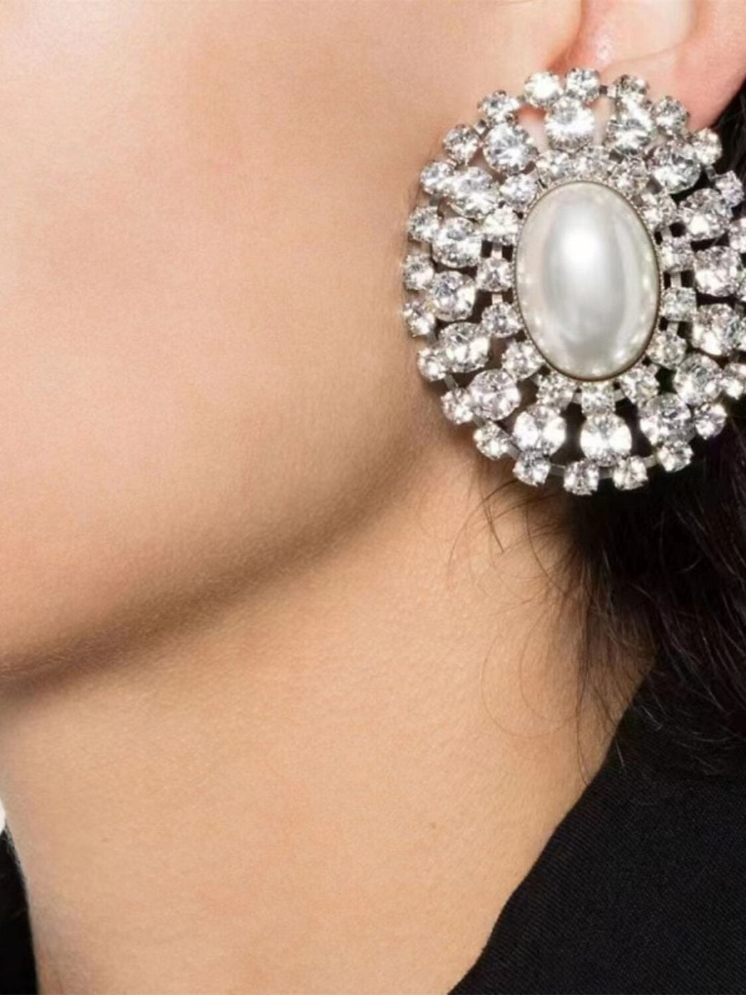 Boucles D'Oreilles à Tige pour Femmes, Boucles D'Oreilles Tendance Blanches Transparentes pour Mariage, Travail, Quotidien