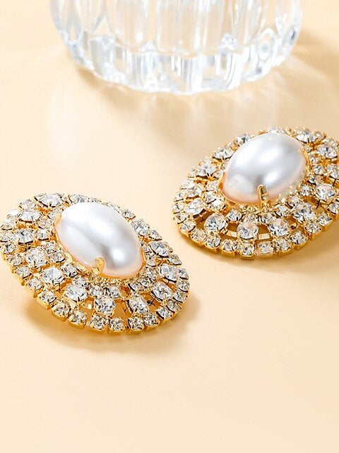 Boucles D'Oreilles à Tige pour Femmes, Boucles D'Oreilles Tendance Blanches Transparentes pour Mariage, Travail, Quotidien
