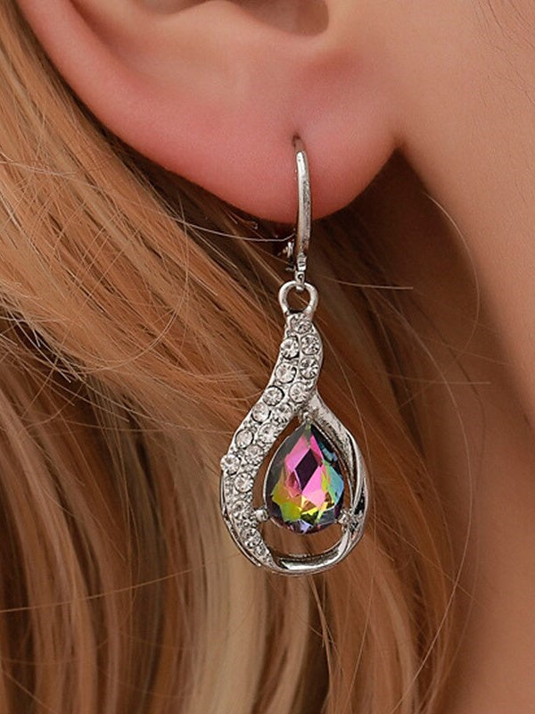 Boucles D'Oreilles Pendantes en Zircon pour Femmes, Mariage, Travail, Quotidien, Boucles D'Oreilles Classiques Florales en Argent