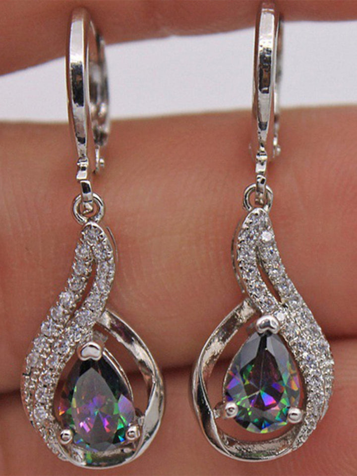 Boucles D'Oreilles Pendantes en Zircon pour Femmes, Mariage, Travail, Quotidien, Boucles D'Oreilles Classiques Florales en Argent