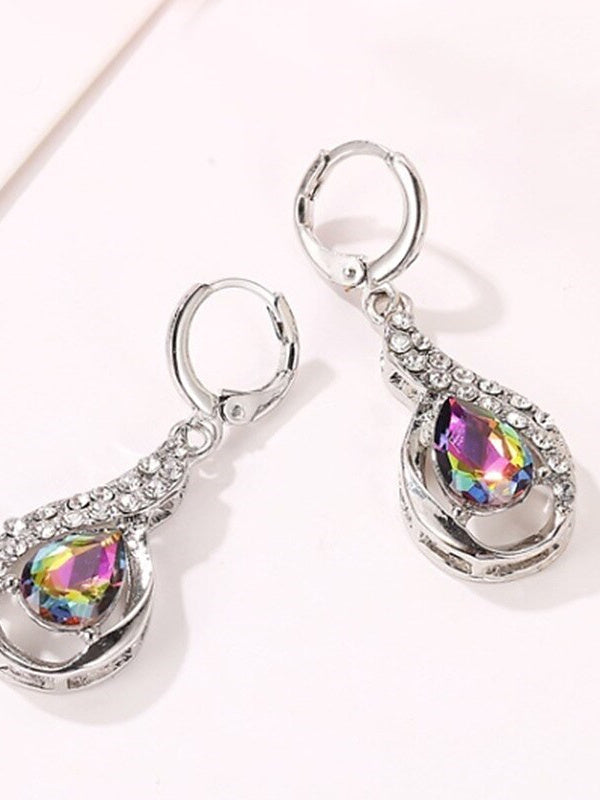 Boucles D'Oreilles Pendantes en Zircon pour Femmes, Mariage, Travail, Quotidien, Boucles D'Oreilles Classiques Florales en Argent