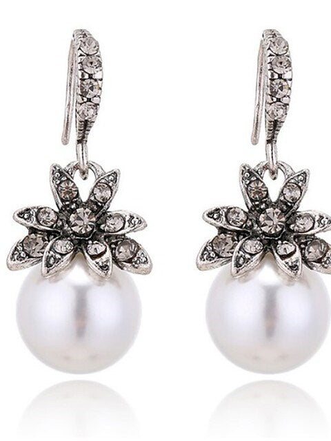 Boucles D'Oreilles Pendantes en Perles D'Imitation pour Femmes, Boucles D'Oreilles Longues Pendantes pour le Travail Quotidien et le Mariage