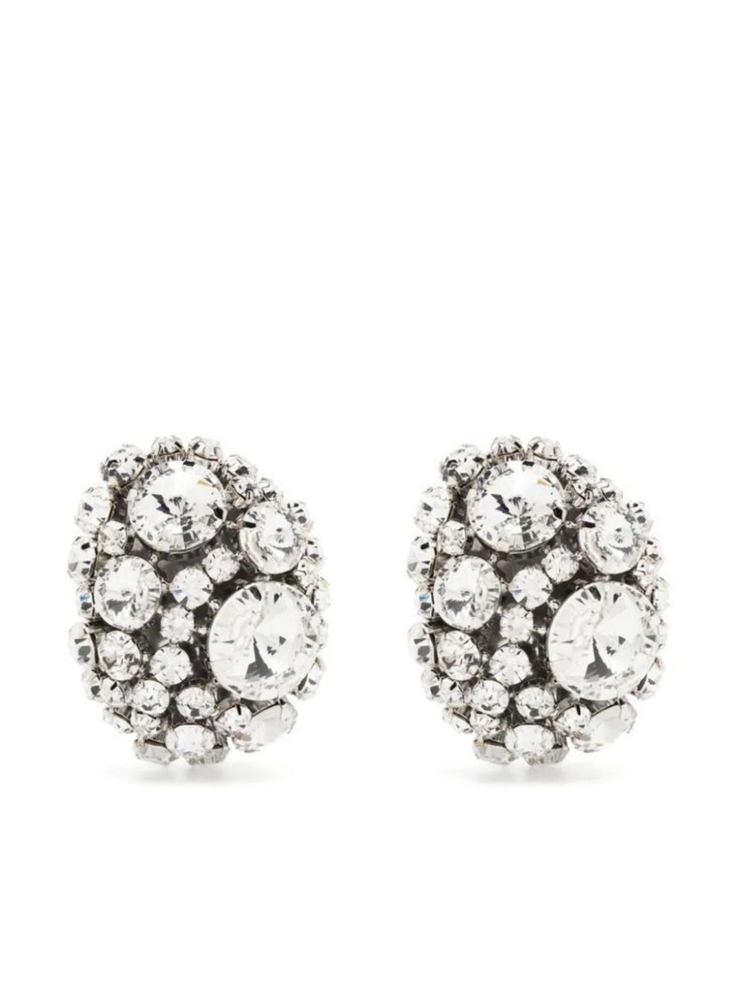Grandes Boucles D'Oreilles de Scène Rondes Exagérées en Strass