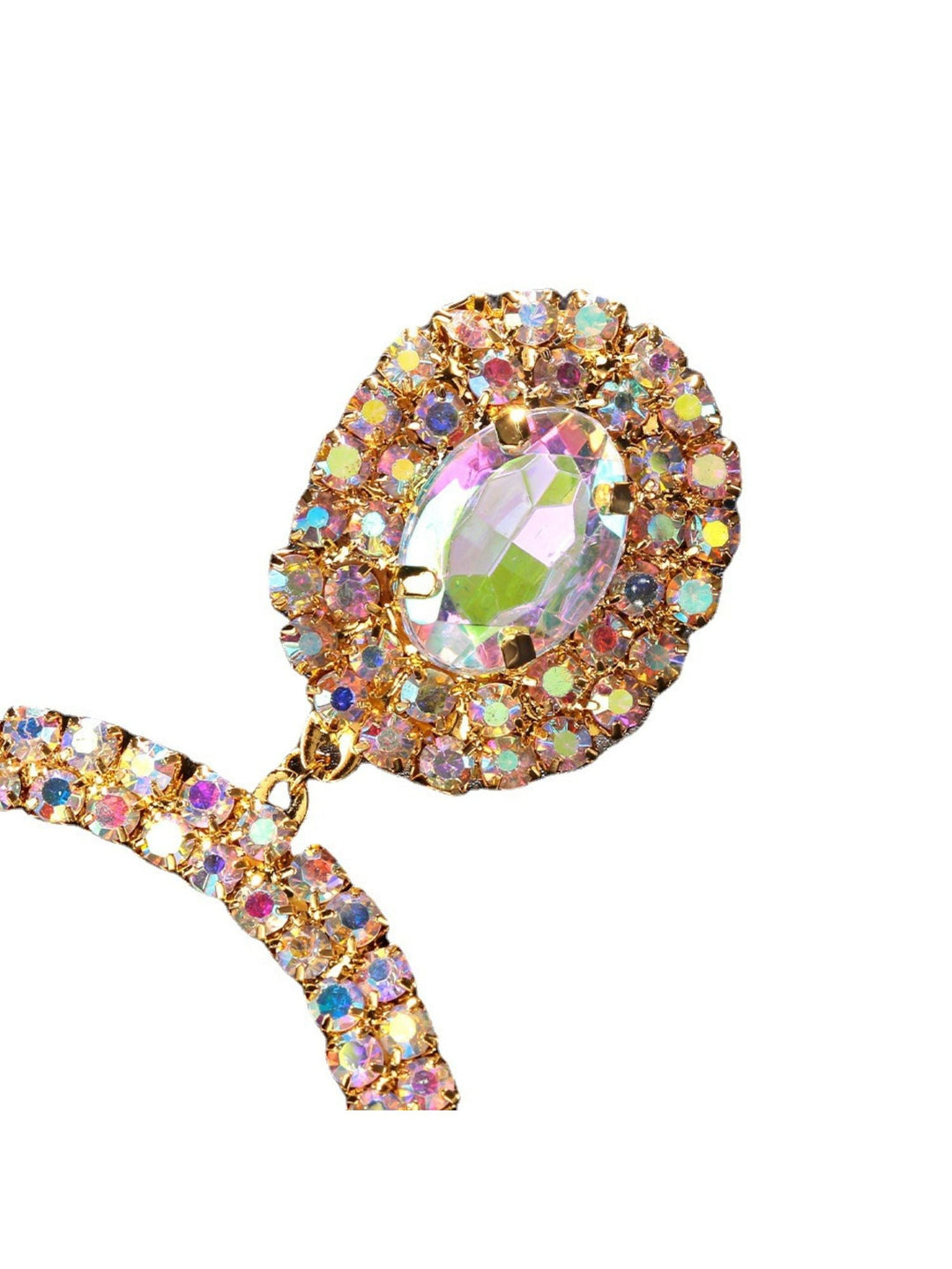 Boucles D'Oreilles Pendantes de Luxe Colorées et Scintillantes en Diamants pour Femmes