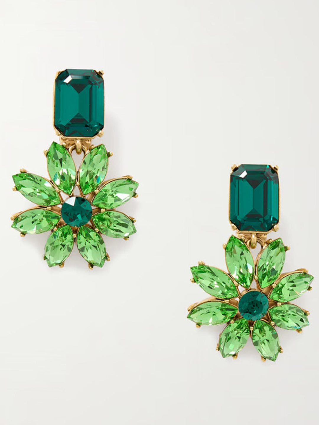 Boucles D'Oreilles Délicates en Cristal Émeraude de Luxe Haut de Gamme pour Femmes