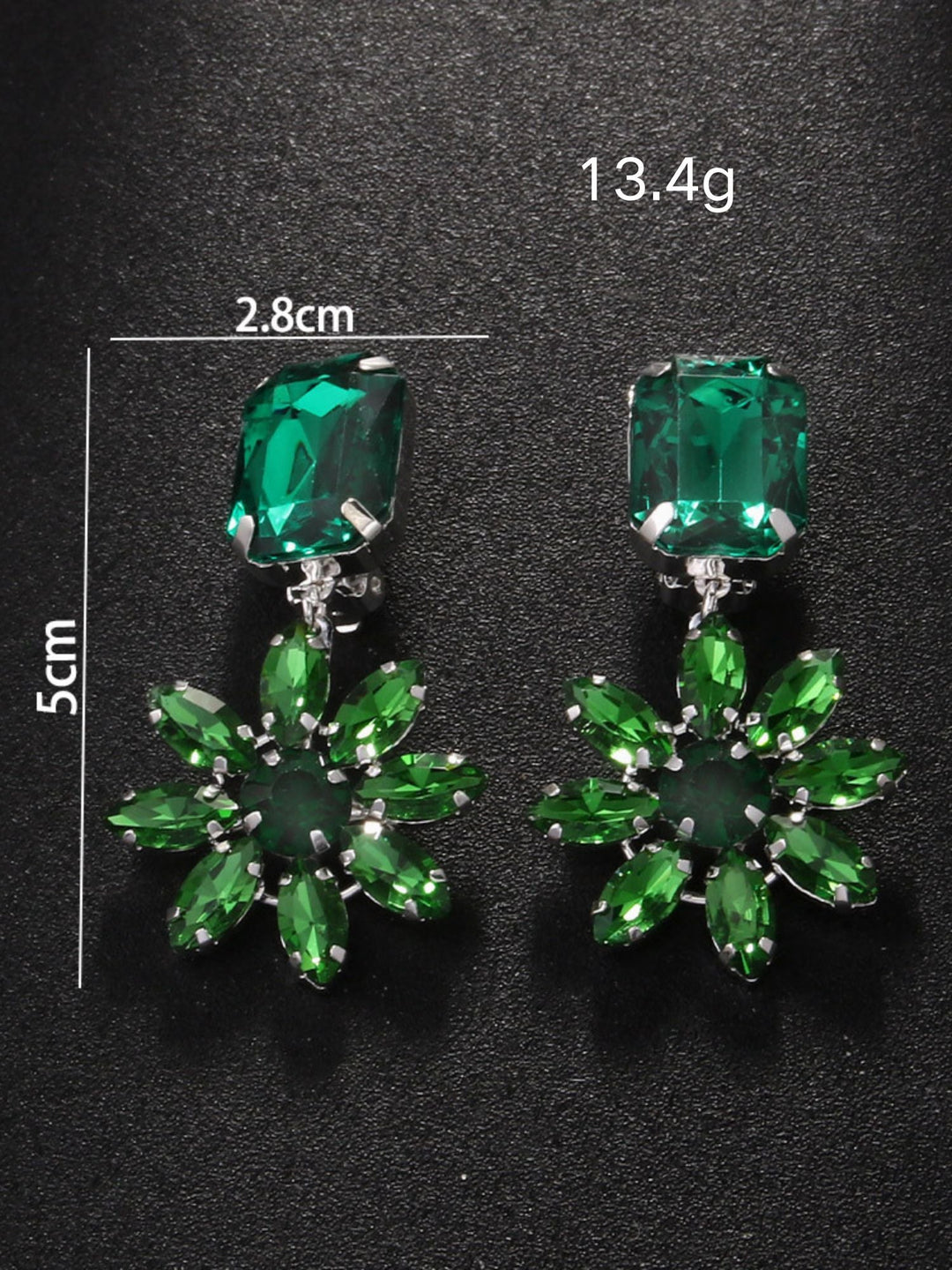 Boucles D'Oreilles Délicates en Cristal Émeraude de Luxe Haut de Gamme pour Femmes