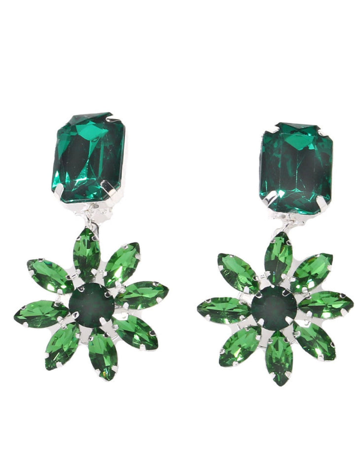Boucles D'Oreilles Délicates en Cristal Émeraude de Luxe Haut de Gamme pour Femmes