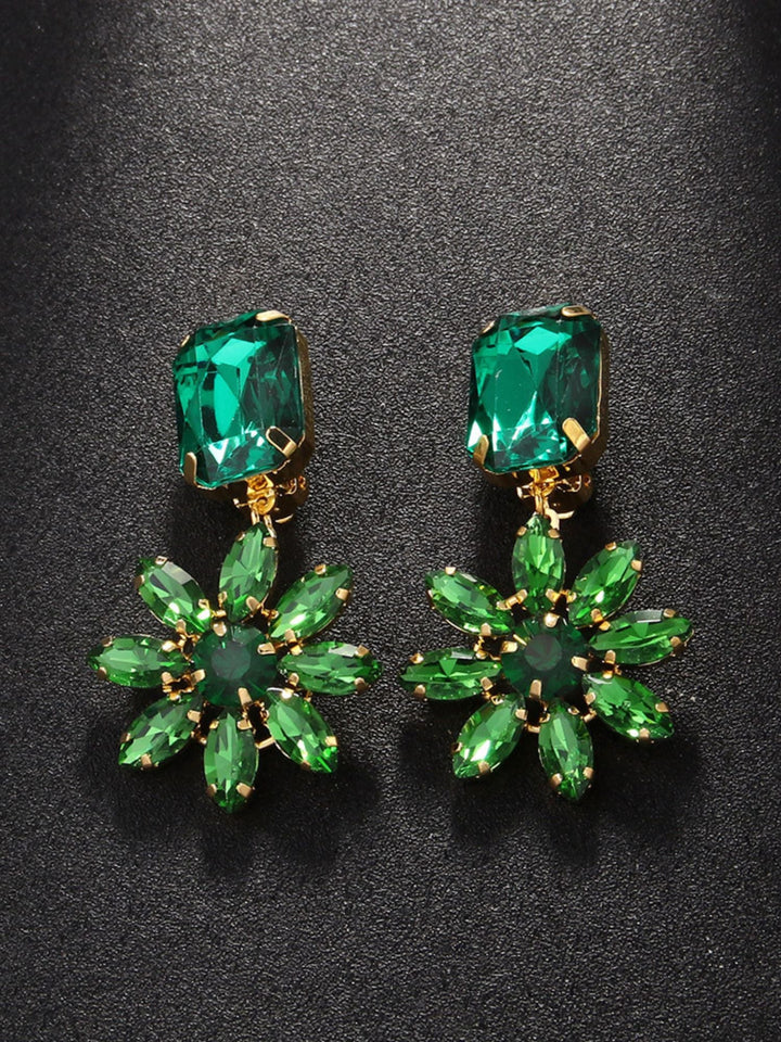 Boucles D'Oreilles Délicates en Cristal Émeraude de Luxe Haut de Gamme pour Femmes