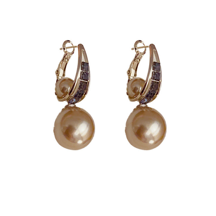 Boucles D'Oreilles Élégantes en Strass Minimalistes en Deux Parties