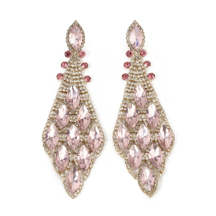 Boucles D'Oreilles Élégantes en Strass de Verre à la Mode Rétro Exagérée