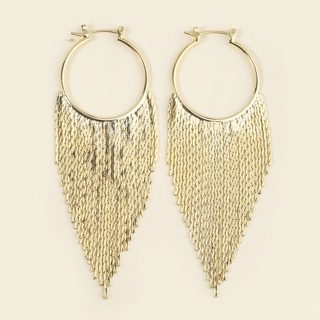 Boucles D'Oreilles Minimalistes à Pampilles Argentées Exagérées Décontractées