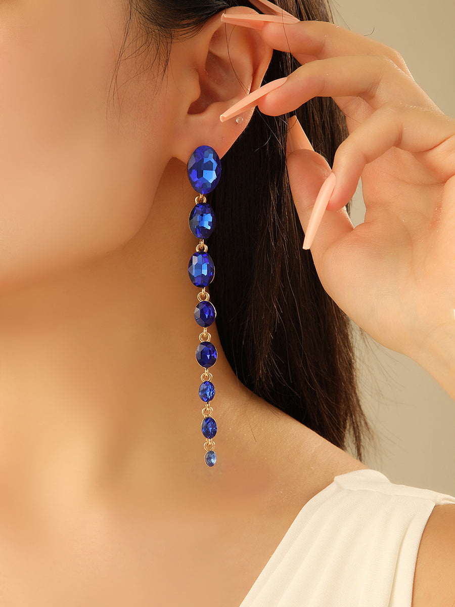 Boucles D'Oreilles Tendance Exagérées en Alliage et Strass