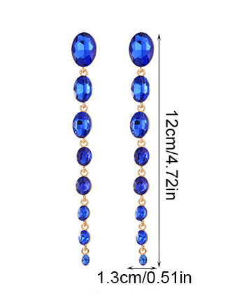 Boucles D'Oreilles Tendance Exagérées en Alliage et Strass