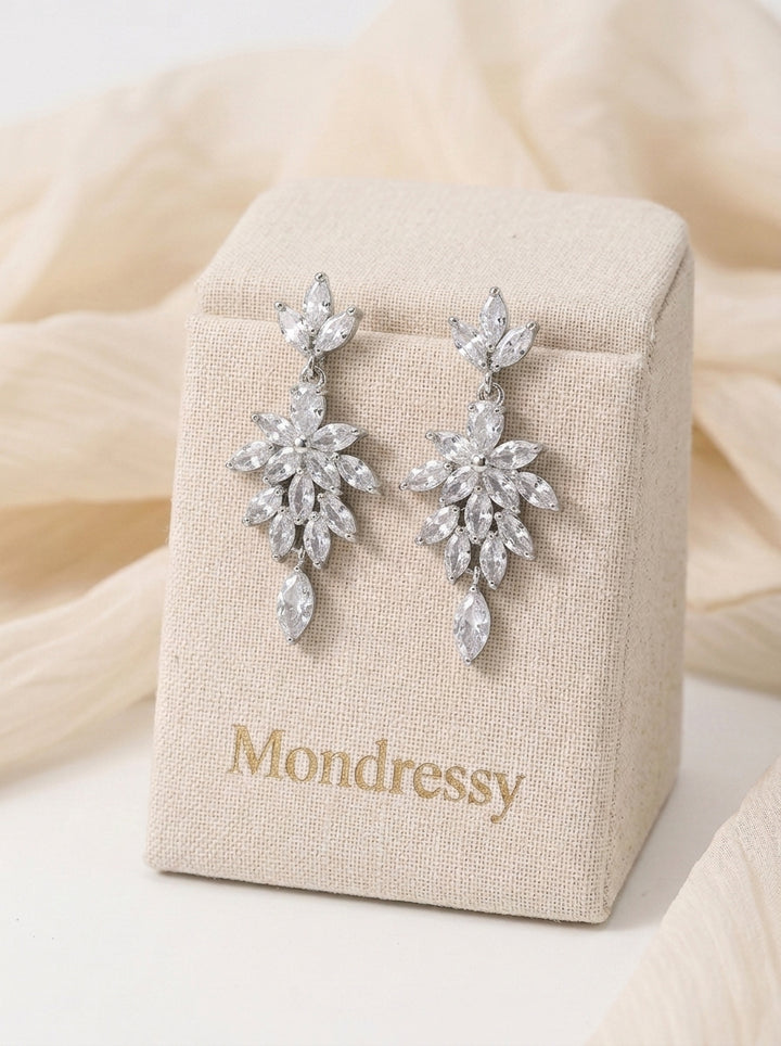 Boucles d'Oreilles Pendantes Élégantes et Luxueuses à Strass