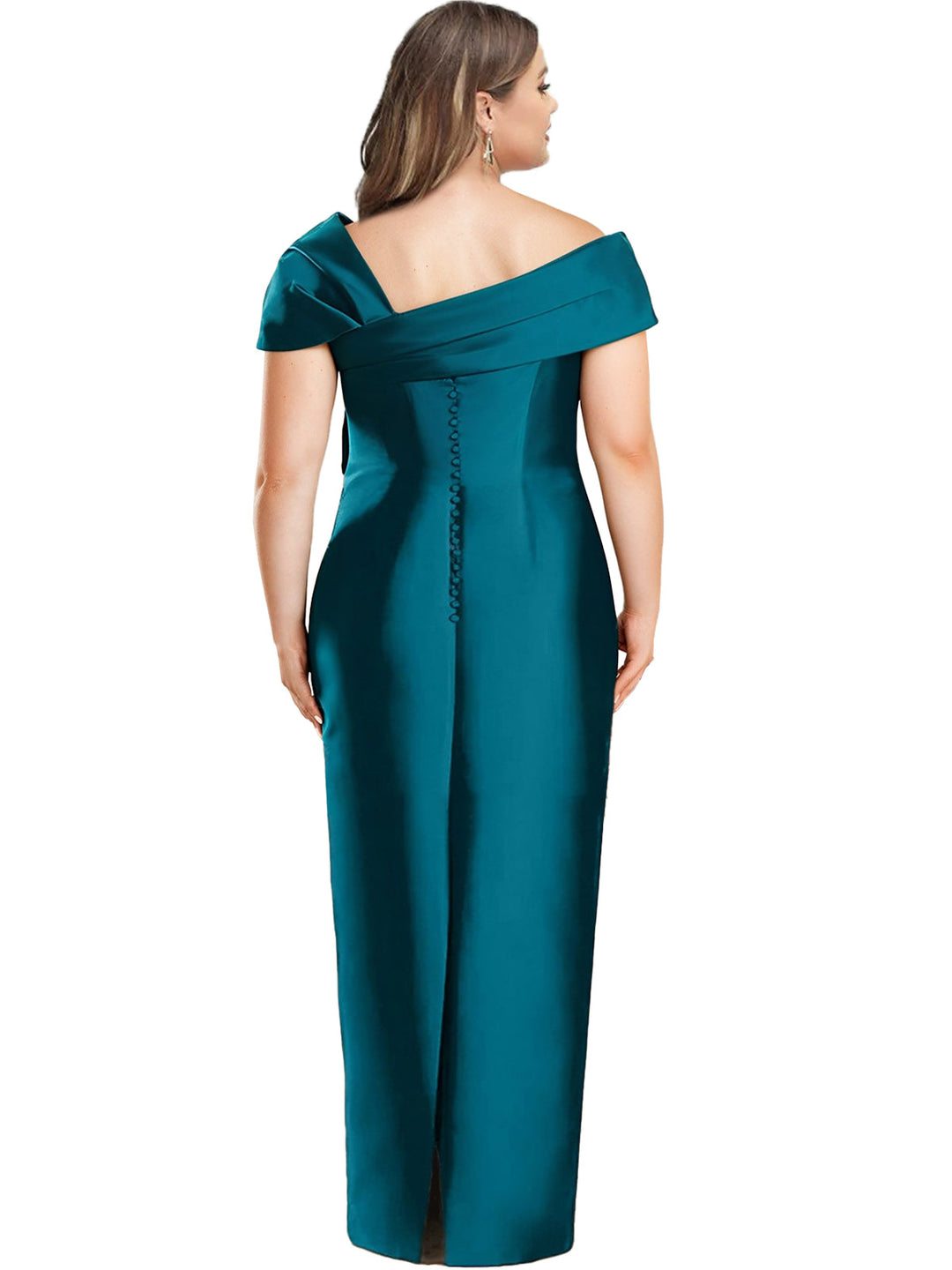 Robe de Mère de la Mariée Fourreau/Colonne à Une Épaule et Longueur Au Sol avec Nœud