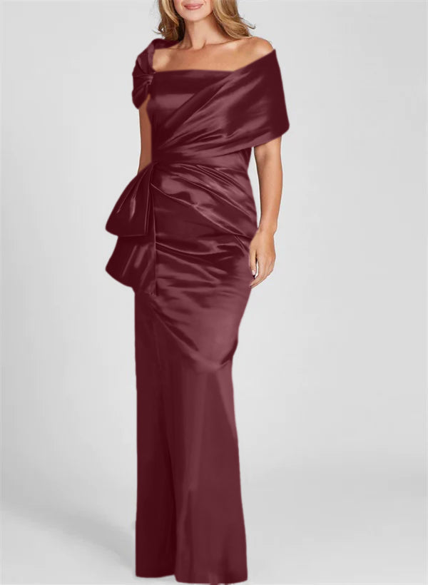 Robes de Mère de la Mariée Fourreau/Colonne à Épaules Dénudées et Longueur Au Sol