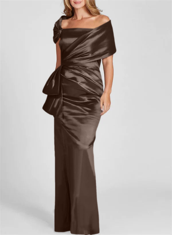 Robes de Mère de la Mariée Fourreau/Colonne à Épaules Dénudées et Longueur Au Sol