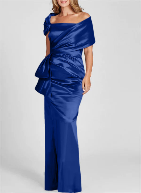 Robes de Mère de la Mariée Fourreau/Colonne à Épaules Dénudées et Longueur Au Sol