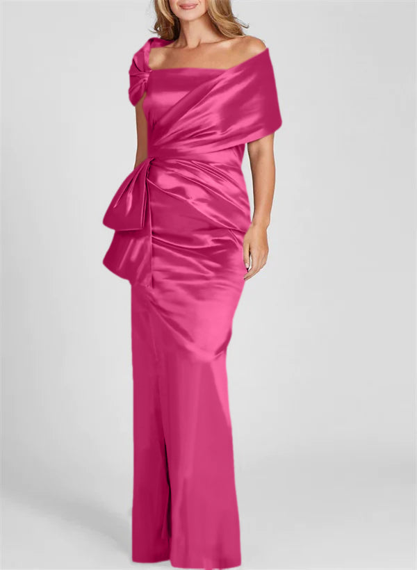 Robes de Mère de la Mariée Fourreau/Colonne à Épaules Dénudées et Longueur Au Sol
