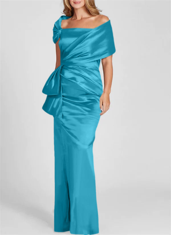 Robes de Mère de la Mariée Fourreau/Colonne à Épaules Dénudées et Longueur Au Sol