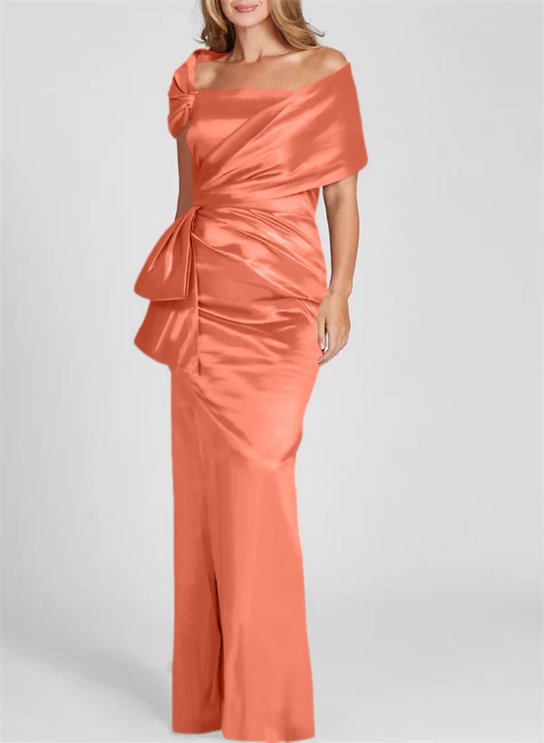 Robes de Mère de la Mariée Fourreau/Colonne à Épaules Dénudées et Longueur Au Sol