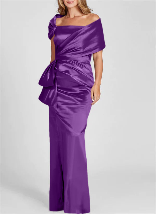 Robes de Mère de la Mariée Fourreau/Colonne à Épaules Dénudées et Longueur Au Sol