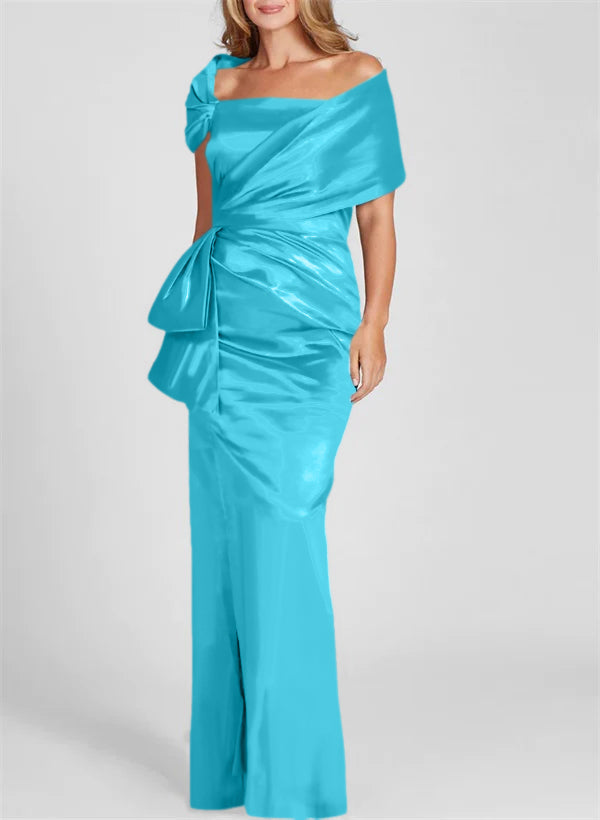 Robes de Mère de la Mariée Fourreau/Colonne à Épaules Dénudées et Longueur Au Sol