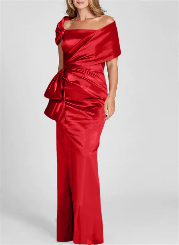 Robes de Mère de la Mariée Fourreau/Colonne à Épaules Dénudées et Longueur Au Sol