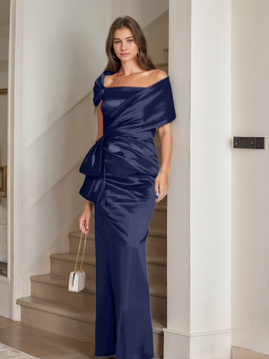 Robes de Mère de la Mariée Fourreau/Colonne à Épaules Dénudées et Longueur Au Sol
